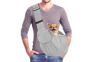 AOTWAN Hundetragetasche, Hundetasche für Kleine Hunde Haustier Verstellbarer Schultergurt Tragetasche Hund für Spaziergang Aktivitäten im Freien und Ausflüge(Grau)