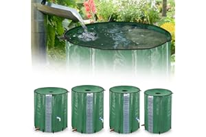 TRMLBE Regentonne 500 Liter Regenwassertonne Regenwassertank Faltbar Wasserspeicher Wassertonne Regentonnen Regenfass mit Ablassventil und Wasserhahn Wassertank für Garten