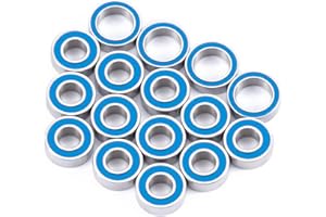 Runup Juego de 16 rodamientos de bolas RC, 5 x 11 x 4 mm, 8 x 12 x 3,5 mm, sellado de goma para TT-02B Plasma Edge II XB Neo Scorcher 4wd Buggy Dual Ridge Ball Bearing Parts