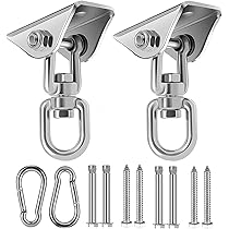 Crochets De Plafond RXXR - 2 Pièces - Charge Max 450 Kg - Rotation 180° - Pour Balançoire, Sac De Frappe, Hamac, Chaise Suspendue