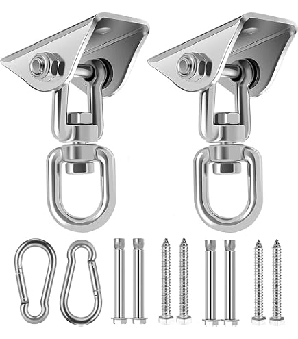 Lot De 2 Chaînes De Suspension Lourdes 230kg - 100cm Avec 4 Mousquetons à Vis - Pour Chaise Suspendue, Hamac, Punching-Ball - 4