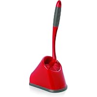 Kleeno by Cello Angular Toilet Brush with Storage (Red and Grey)