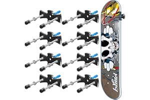 YEZRO Skateboard Hanger Wall Mount - 8 Packs Metal Skateboard Wall Mount for Skateboard Deck Display with Aluminum Screw Cap and Protecive Washers, 8Pakes