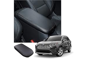 GAFAT Compatible with Toyota RAV4 2019-2024 2025 Centre Armrest Cover, RAV4 2025 UK Centre Console Armrest Protection Armrest Covers, Leather Upholstery, RAV 4 Accessories (Brown)