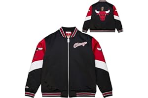 Mitchell & Ness Throw it Back Heavyweight Vintage Satin Giacca (NBA) con cerniera intera, loghi ricamati, uomini, donne, bambini, unisex, primavera, estate, autunno, inverno