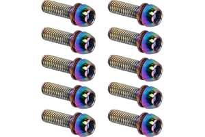 GRANVOO 10 Pezzi Bici Stelo Bulloni, M6x20 mm Vite da Bicicletta con Rondella, Viti Fisse per Stelo Bici, Bulloni per Manubrio Della Bicicletta per Bici da Strada Mountain Bike (Multicolore)