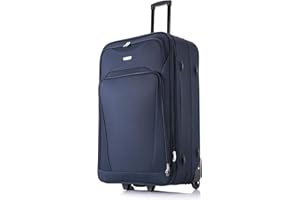 FLYMAX 29" Large Suitcase Lightweight Luggage Expandable Hold Check in Travel Bag on Wheels Blue 90L