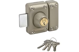 Yale - Cerradura de Puerta Doble Cilindro – Apertura con Llave Interior Exterior – Cilindro diámetro 23 mm, Longitud 45 mm, 5 pasadores – YV25DE-40 – Protección antiarranque, 4 Llaves, Color Beige