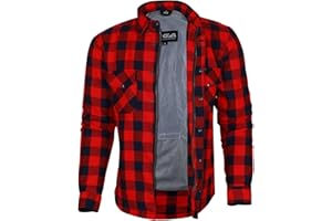 Bikers Gear Australia - Camisa protectora de franela para motocicleta con forro de aramida