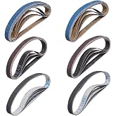 Sruhrak Sanding Belts for Sharpener Knives 0.5 x 305mm-24 Pcs Replacement Bands Kit Compatible with Sharpening Knives and Too
