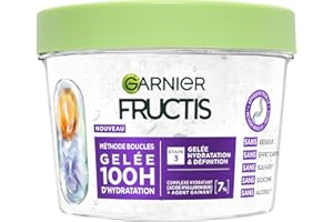 Garnier Fructis Méthode Boucles - Gelée Capillaire Hydratation & Définition pour Cheveux Bouclés - Enrichie en Acide Hyaluronique et Agent Gainant - Pour Tous les Types de Boucles - 370 ml
