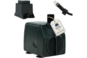 KERRY ELECTRONICS Wasserspiel-Pumpe 12 V – 750 L/H, nur 10 Watt, 7m Kabel, extrem leise, 140 cm Förderhöhe, Teichpumpe, Wasserpumpe, Aquariumpumpe und Zimmerbrunnen-Pumpe | Tauchpumpe | Springbrunnepumpe | KEP750L