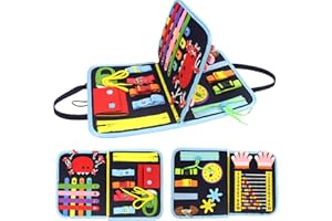 TUSAUW Fidget Blanket for Adults, Dementia Activity Blanket, Fidget Toys for Elderly Seniors, Busy Board Toys, Dark Blue