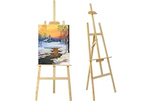 ‎MORNON MorNon Staffelei aus Holz Groß Atelierstaffelei Verstellbare Standstaffelei Feldstaffelei Holzstaffelei Leinwand Ständer für Kinder und Erwachsene