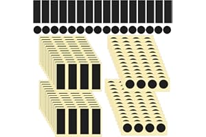 BOXOB 240stk Streichholzpapier mit Klebstoff, Streichholzpapierbögen 120 Runde und 120 Rechteckige Aufkleber für Streichholzschachteln (Schwarz, Style1)