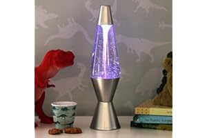 Bloomingtons Direct Tornado Lava Lamp RGB Color Changing LED Twister Lava Lamp Glitter Night Light Lamp Silver Base Mains and Battery Powered