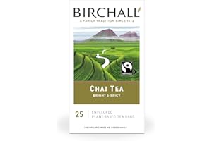 Birchall Tea Bags, Sweet Spices Chai Tea, Black Tea Bursting with Spicy Flavors, Perfect Tea Lovers Gift Set, Pack of 25 Enveloped Plant Based Tea Bags