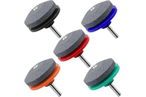 Lucywey Power Drill Hand Drill Whetstone Universal Lawn Mower Blade Drill Cuts Sharpener 5 Pcs,for Garden,Courtyard,Kitchen