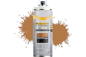 Etrexonline Pintura Spray Ecológica 400ml - Base Agua, Sin Olor - Para Muebles, Metal, Plástico y Madera - Colores Vivos y Permanentes, Cobertura Uniforme - Oro Metalizado, 1 unidad