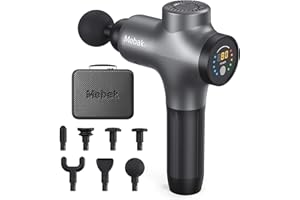 Mebak 3 Pistolet do masażu Perkusja głęboko tkankowa Masażer mięśni Pistolet Ręczny elektryczny masażer pleców dla sportowców Ciała Ulga w bólu Super cichy przenośny masażer sportowy z bezszczotkowym silnikiem 7 Głowica i 5 prędkości