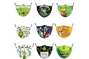 Youning Unisex Mundschutz mit Motiv Weihnachten 3D Druck Lustig Motive Mund und Nasenschutz Staubschutz mit Filters Waschbar Widerverwendbar Multifunktionstuch Bandana Halstuch