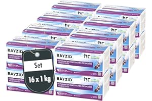 Höfer Chemie 16 X 1 kg BAYZID® Cartouches de Floculant Piscine Pré-dosées (8 x 125 g) - Élimination Rapide des Impuretés pour Piscines avec Filtres à Sable, Facile à Utiliser