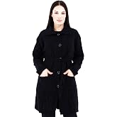 Women's Long Button Pocket Belted Collar Wool Cardigan Mother Cardigan