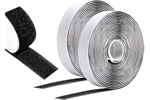 Vinabo Auto Adhesivo Cinta De Gancho Y Bucle 5 m X 20 mm, Cinta doble cara adhesivo de gancho y bucle, Adhesivo Fuerte Hook Y Loop Bandas Para Coser (Negro)