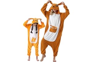 DarkCom Animal Onesie pour Enfants et Adultes,Vêtements de Nuit Combinaison Parent-Enfant Cosplay Halloween Kigurumi Costume Pyjama de Noël