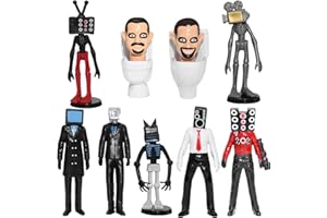 BGTLJKD 9 Pezzi Skibidi Toilet Figure, Skibidi Toilet Giocattoli Action Figure, Skibidi Toilet Toy Figures Set, Skibidi Toilette Modello Figura Statue Cake Toppers Set Figure Desktop Ornaments