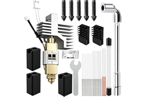 BILIPLE 0.4MM Hotend en Céramique pour Centauri Carbon Print Head Extruder Kit avec Manchon en Silicone, Brosse en Silicone, Buses de 0,2/0,4/0,6 mm, Aiguille de Nettoyage, Clé, Graisse Thermique