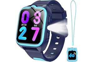 IOWODO Reloj Inteligente Niño, 4G Smartwatch Niños con GPS y Llamadas, Batería de 800 mAh, Videollamadas, SOS, Linterna LED, Modo Clase, Juegos, Cámara, IP68 Impermeable, Regalo y Juguete para Niños