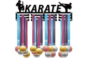CREATCABIN Karaté Porte-Médailles Athlète Médaille Titulaire Médailles Présentoir Support Mural Cintre Décor pour Coureurs pour la Maison Stockage Badge 3 échelon Médaillé Plus de 60 Médailles