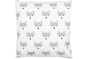 TupTam Taies d'oreillers Décoratives pour Enfant, Renard Blancs/Gris, 50 x 50 cm