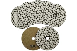 SHDIATOOL Diamante Almohadilla de Pulido 7 Piezas Grano 3000 para Pulir en Seco Mármol Granito Piedra Cerámica Dia 100mm/4 Pulgadas