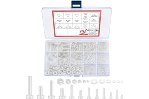 BNNRJIA 447 sztuk nylonowych śrub, nakrętek i podkładek o różnych rozmiarach (M2/M2,5/M3/M4/M5/M6).