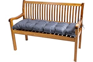 ‎TEXDEKO TexDeko® Garden Gartenbank-Auflage 100 x 40 x 8cm wasserabweisend UV - beständig mit Oeko-TEX Zertifikat gesteppt Bankpolster Bankkissen Polsterauflage Sitzpolster Bankauflage Sitzkissen (Grau)