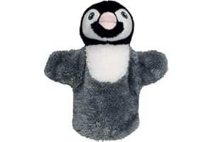 EcoBuddiez Hand Puppet - Penguin from Deluxebase. Plush Puppets made from Recycled Plastic Bottles. Eco-Friendly Animal Toy for Pretend Play, Kids Gifts and Party Favours.