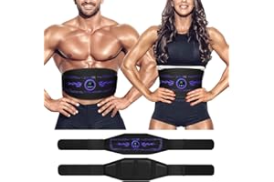 YTTQ - EMS Electroestimulador Muscular, Abdominales Electroestimulacion, Abdominales Cinturón, Masajeador Eléctrico Cinturón, 6 Modos y 15 Niveles de Intensidad (Hombres/Mujeres)