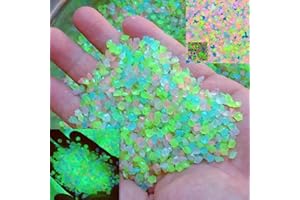 TULEBOLIAN 7000 Stück Bunt Sand Leuchtende Kleiner Kies,Bunt Leuchtsteine,Wiederverwendbare, Bunt Leuchtsand Nachtleuchtend Steine,für Garten Aquarium Kinderzimmer Balkon Deko