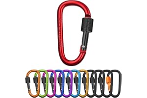 LUZOON Karabińczyki aluminiowe z gwintem 12 sztuk, na kemping, dla wędkarzy, do wędrówek lub podróży