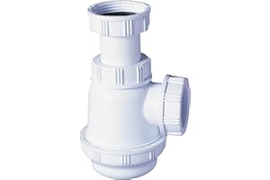 Wirquin 30723130 Siphon de lavabo et lave-mains à culot court, blanc