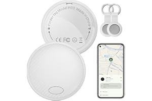 AICPAN Android Tracker Tag 2 Pack, Smart Tag Bluetooth Key Finder Work with Google Find My (Android Only), Item Locator for Luggage, Bags, Pets, Wallet, Replaceable Battery (White)