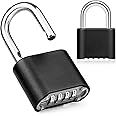 Store2508 Set-Your-Own Combination Padlock, Solid Zinc Alloy (Black1)