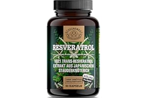 ‎SCHEUNENGUT Resveratrol 1000mg -WICHTIG: 100:1 Extrakt (=100000mg jap. Staudenknöterich Wurzel je Tagesdosis) +Piperin -98% Trans-Resveratrol Hochdosiert- Laborgeprüft + Vegan DE SCHEUNENGUT®