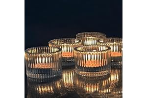 KZQXXT 12 Stück Teelichthalter, Kerzenhalter Glas 4.5cm x 3.5cm Clear Teelichter Glas, Kerzengläser, Teelichtgläser, Mini Teelichthalter, for Birthday Party, Table Decoration Home Decoration & Wedding