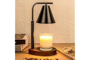 MARYCELE Kerzenwärmer Lampe, Höhenverstellbar Candle Warmers mit Timer und Dimmer, Duftlampe Elektrisch Home Decors, Geschenke für Frauen Geburtstagsgeschenk, Aroma Diffusers mit 2 Glühbirnen, Schwarz
