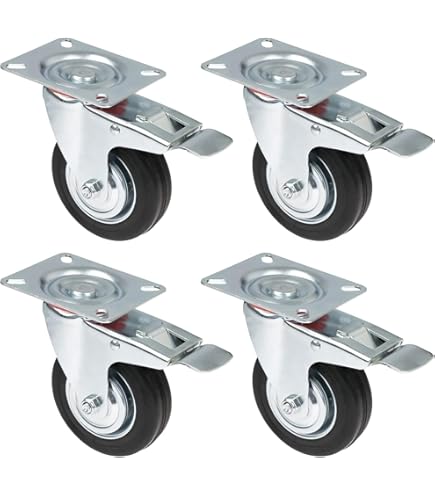 Set de 4 roues pivotantes Roues de Roues de transport 125mm, roues pivotantes