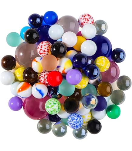 MesBilles - 10 Billes En Verre Pépite Couleur - 9 Billes Et 1 Calot48