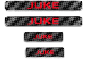 CWWHY 4 Pcs Carbon Fiber Car Door Sill Protector Stickers for NIS-san Juke, Welcome Pedal Kick Plates Scuff Guard Non-Slip Auto Styling Accessories